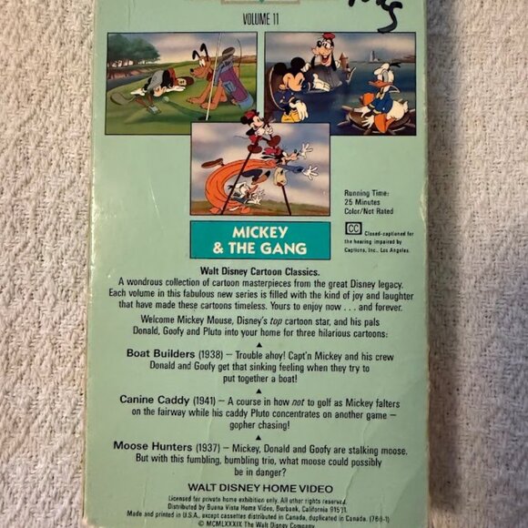 Walt Disney Cartoon Classics Mickey & The Gang VHS - Picture 2 of 2